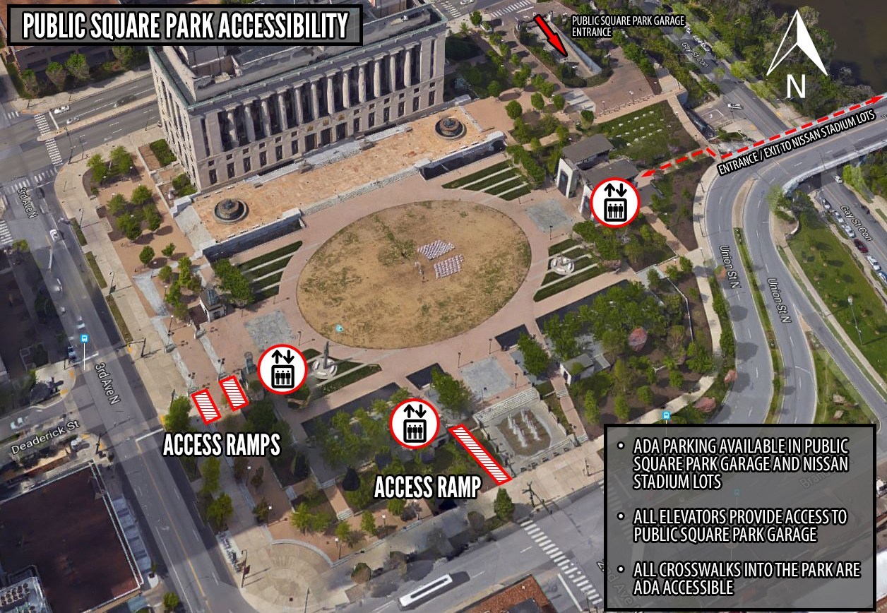 ADA accessibility map of Public Square Park