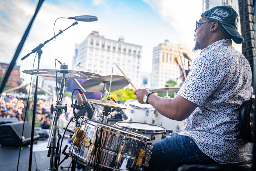 Robert Randolph & The Family Band drummer in action